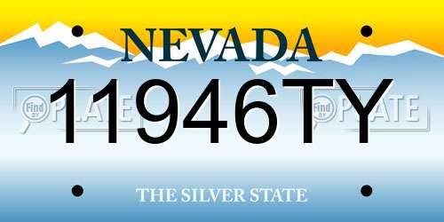 11946TY Nevada License Plate