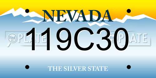 119C30 Nevada License Plate