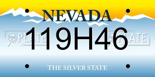 119H46 Nevada License Plate