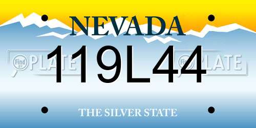 119L44 Nevada License Plate