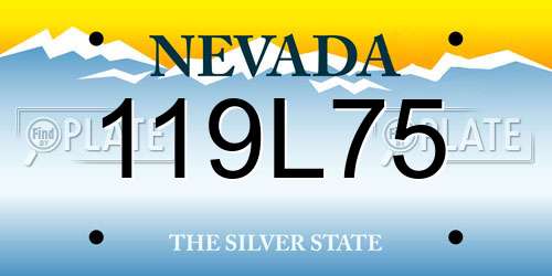 119L75 Nevada License Plate