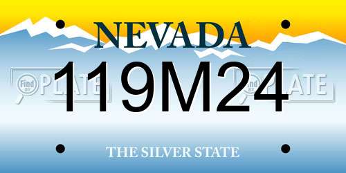 119M24 Nevada License Plate