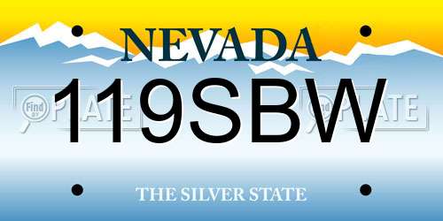 119SBW Nevada License Plate