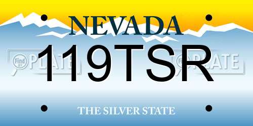 119TSR Nevada License Plate