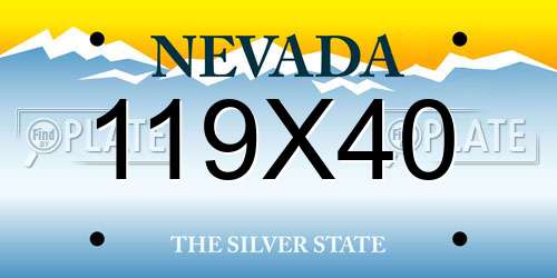 119X40 Nevada License Plate