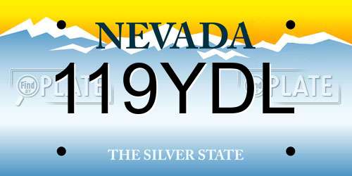 119YDL Nevada License Plate