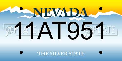 11AT951 Nevada License Plate