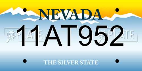 11AT952 Nevada License Plate