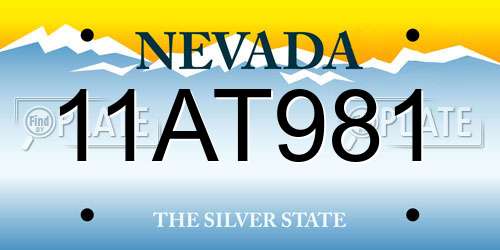 11AT981 Nevada License Plate