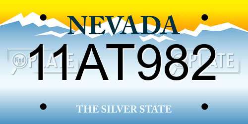 11AT982 Nevada License Plate
