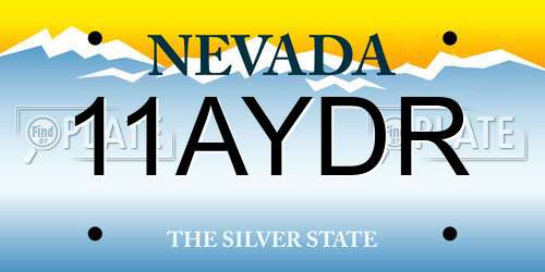11AYDR Nevada License Plate