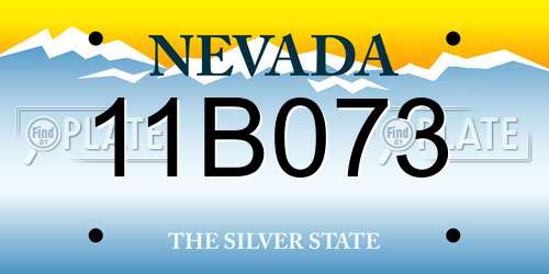 11B073 Nevada License Plate