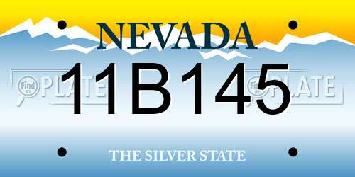 11B145 Nevada License Plate