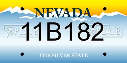 11B182 Nevada License Plate