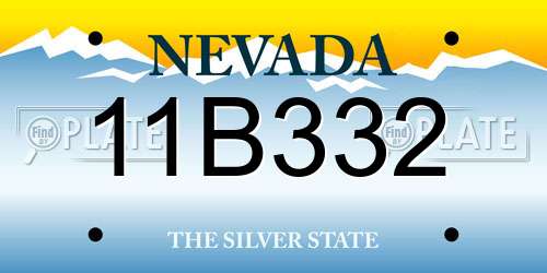 11B332 Nevada License Plate