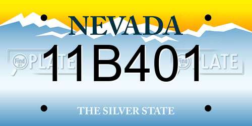 11B401 Nevada License Plate