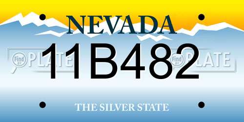 11B482 Nevada License Plate