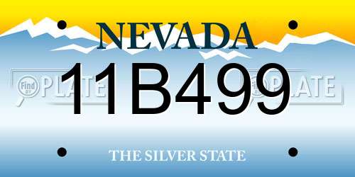 11B499 Nevada License Plate