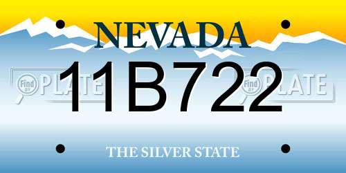 11B722 Nevada License Plate