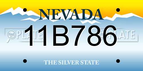 11B786 Nevada License Plate