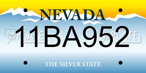 11BA952 Nevada License Plate