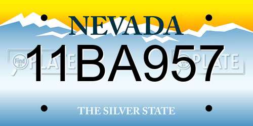 11BA957 Nevada License Plate