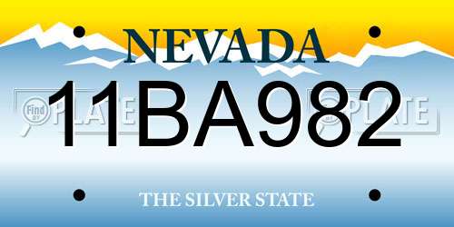 11BA982 Nevada License Plate
