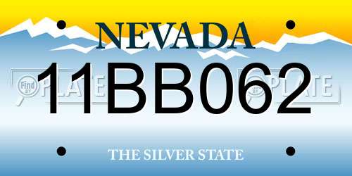 11BB062 Nevada License Plate