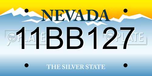 11BB127 Nevada License Plate