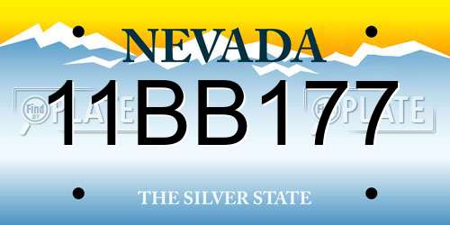 11BB177 Nevada License Plate
