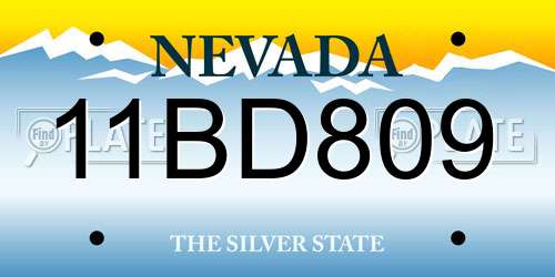 11BD809 Nevada License Plate