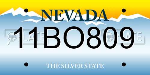 11BO809 Nevada License Plate