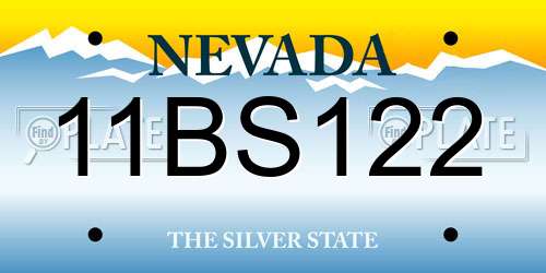 11BS122 Nevada License Plate