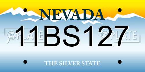 11BS127 Nevada License Plate