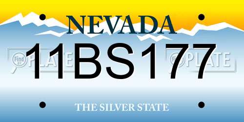 11BS177 Nevada License Plate