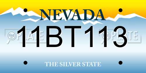 11BT113 Nevada License Plate