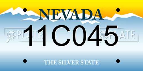 11C045 Nevada License Plate