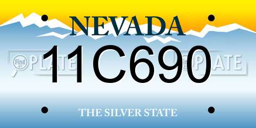 11C690 Nevada License Plate