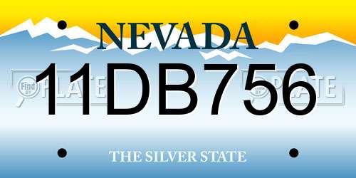 11DB756 Nevada License Plate