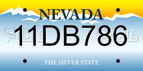 11DB786 Nevada License Plate