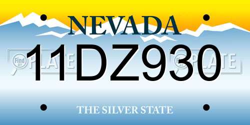 11DZ930 Nevada License Plate