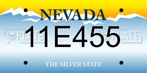 11E455 Nevada License Plate