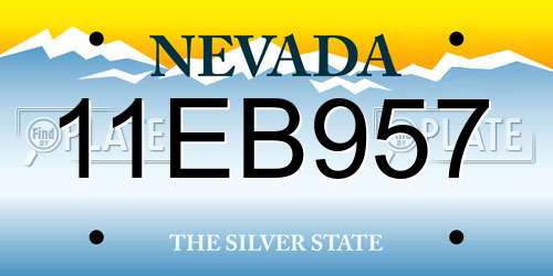 11EB957 Nevada License Plate