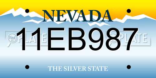 11EB987 Nevada License Plate