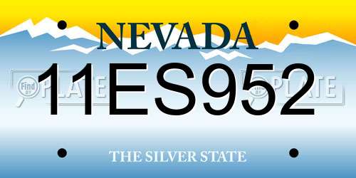 11ES952 Nevada License Plate