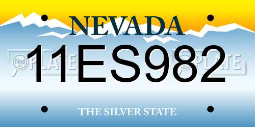 11ES982 Nevada License Plate