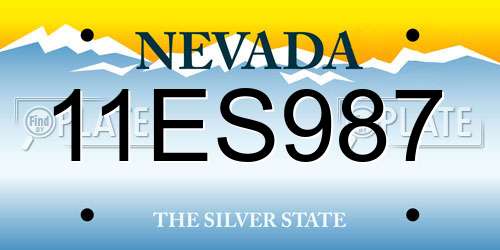 11ES987 Nevada License Plate
