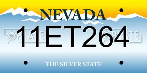 11ET264 Nevada License Plate