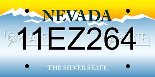 11EZ264 Nevada License Plate