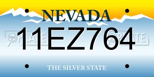11EZ764 Nevada License Plate